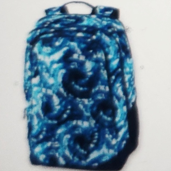 Lands\' End Tech Pack  XL Backpack in Deep Sea Navy Tie Dye Swirl, NWOT main image 11